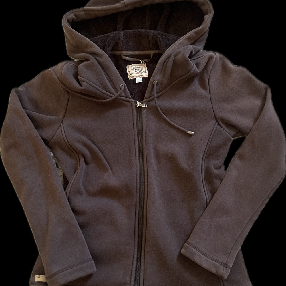 Small Brown UGG Sherpa-lined Zip-up Hoodie  Sweatshirt Jacket